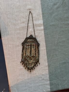 Mandalian Mfg. Co vintage metal mesh purse 1920s art deco flapper jazz.